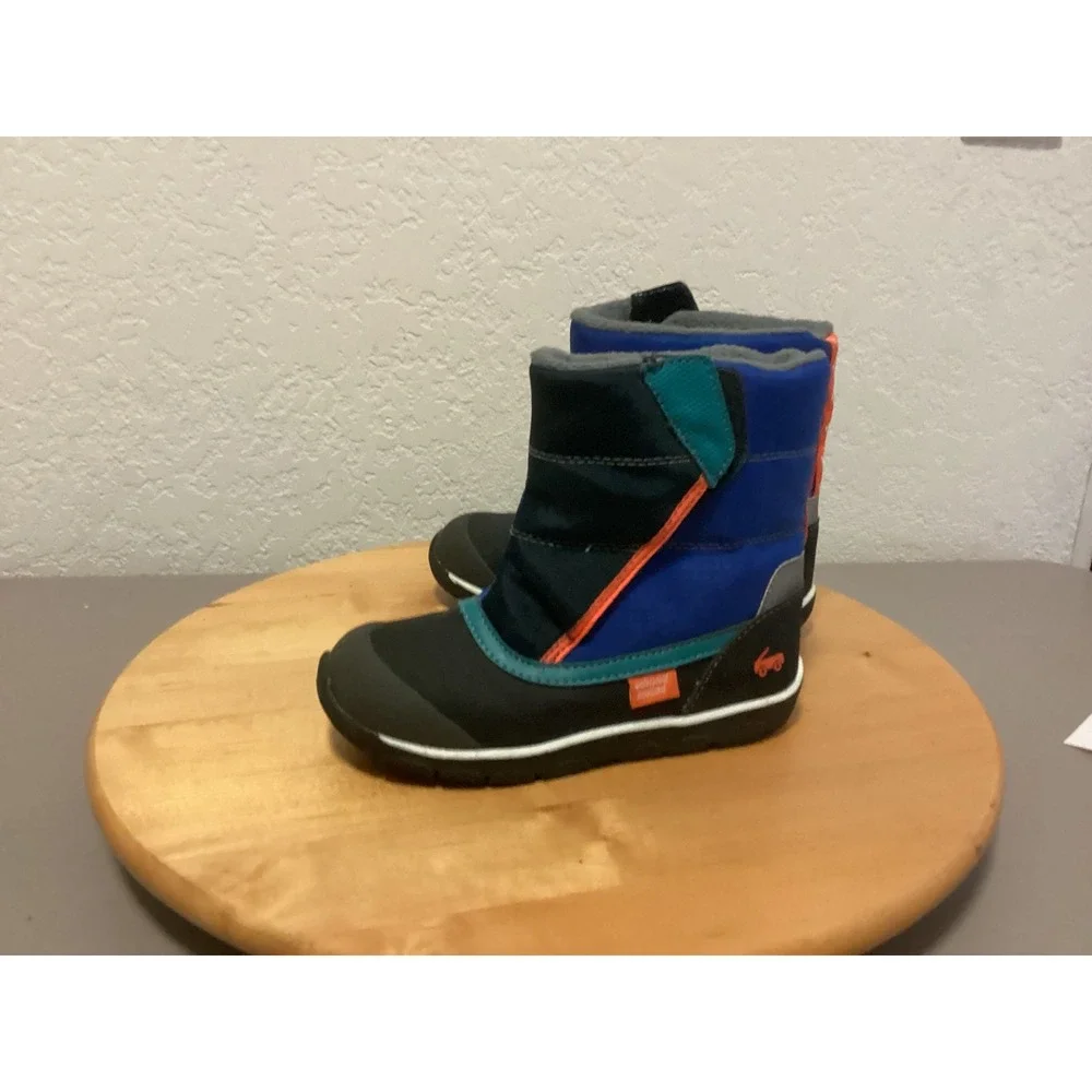 See Kai‎ Run Sam Waterproof Insulated Snow Boots Blue Black Kids Size 12